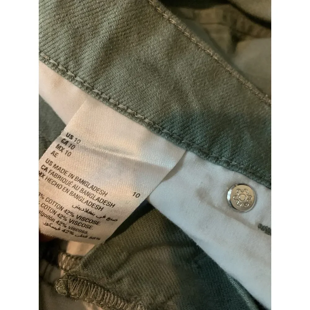 Style‎ & Co Wide Leg Pull On Crop Mid Rise Pants New Pale Sage Size 10 NWT